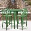 Carnegy Avenue Green 5-Piece Metal Round Outdoor Bistro Set - 312170260