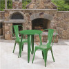 Carnegy Avenue Green 3-Piece Metal Round Outdoor Bistro Set - 312170287