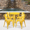 Carnegy Avenue Yellow 5-Piece Metal Round Outdoor Bistro Set 312170315