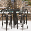 Carnegy Avenue Black 5-Piece Metal Round Outdoor Bistro Set - 312170339