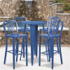 Carnegy Avenue Blue 5-Piece Metal Round Outdoor Bistro Set - 312170341