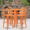 Carnegy Avenue Orange 5-Piece Metal Round Outdoor Bistro Set 312170347