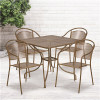 Carnegy Avenue Gold 5-Piece Metal Square Outdoor Bistro Set 312170470 Carnegy Avenue Gold 5-Piece Metal Square Outdoor Bistro Set 312170470