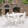 Carnegy Avenue White 7-Piece Metal Rectangle Outdoor Bistro Set 312183078