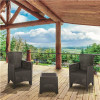 Carnegy Avenue Gray 3-Piece Wood Patio Conversation Set