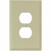 Titan3 Ivory Textured 1-Gang Duplex Jumbo Metal Wall Plate