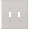 Titan3 White Smooth 2-Gang Toggle Jumbo Metal Wall Plate