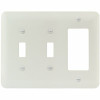 Titan3 White Smooth 3-Gang Toggle/Toggle/Rocker Princess Metal Wall Plate