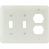 Titan3 White Smooth 3-Gang Toggle/Toggle/Duplex Princess Metal Wall Plate