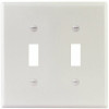 Titan3 White Smooth 2-Gang Toggle Standard Metal Wall Plate