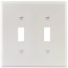 Titan3 White Smooth 2-Gang Toggle Standard Metal Wall Plate