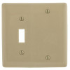 Hubbell Wiring 2-Gang Ivory Toggle And Blank Wall Plate