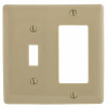 Hubbell Wiring 2-Gang Ivory Toggle And Decorator Wall Plate