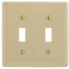 Hubbell Wiring 2-Gang Ivory Toggle Wall Plate
