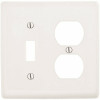 Hubbell Wiring 2-Gang White Medium Size Toggle And Duplex Wall Plate