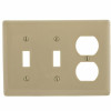 HUBBELL WIRING 3-Gang Ivory Medium Size Toggle and Duplex Wall Plate