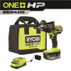 Ryobi One+ Hp 18V Brushless Cordless 1/2 In. Hammer Drill Kit With (1) 4.0 Ah High Performance Battery, Charger, And Tool Bag