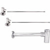 Westbrass 1-1/4 In. X 1-1/4 In. Brass Round Trap Lavatory Supply Kit Polished Chrome