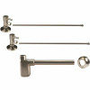 Westbrass 1-1/4 In. X 1-1/4 In. Brass Oval Bottle Trap Lavatory Supply Kit In Satin Nickel