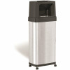 24 Gal Rectangular Dual Push Door Stainless Steel Trash Can W/Wheels & Absorbx Odor Control System Slim & Space-Saving