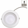 8 In. Selectable Cct Canless Integrated Led Retrofit White Recessed Light With Selectable Lumen Cec Compliant (4-Pack)