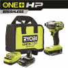 Ryobi One+ Hp 18V Brushless Cordless 1/4 In. 4-Mode Impact Driver Kit W/(2) 2.0 Ah High Performance Battery, Charger, Bag