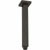Westbrass 1/2 In. Mip True Square Ceiling Style Shower Arm With Square Flange, Matte Black