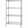 Quantum Storage Systems 12 in. X 48 in. X 74 in. Chrome Heavy-Duty Storage 4-Tier Wire Shelving