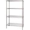 Quantum Storage Systems 18 in. X 48 in. X 74 in. Chrome Heavy-Duty Storage 4-Tier Wire Shelving