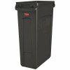 Rubbermaid Commercial Products Slim Jim 23 Gal. Black Rectangular Vented Trash Can