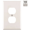 Leviton 1-Gang White Midway Duplex Outlet Nylon Wall Plate