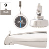 1-Spray Pattern With 1.5 Gpm 3.25 In Wall Mount Fixed Shower Head Auto Diverting Tub Spout No Mounts In Chrome (9-Pack)