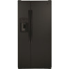 Ge 23.0 Cu. Ft. Side By Side Refrigerator In Black, Standard Depth