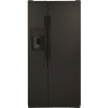 Ge 23 Cu. Ft. Side By Side Refrigerator In Black, Standard Depth