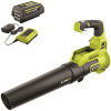 Ryobi 40V 110 Mph 525 Cfm Cordless Battery Variable-Speed Jet Fan Leaf Blower With 4.0 Ah Battery And Charger