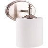 Sunset Lighting Iris 9 In. Bright Satin Nickel Sconce With Opal Glass Shades
