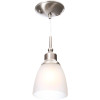 Hampton Bay Riverbrook 1-Light Brushed Nickel Mini Pendant With Frosted White Glass Shade (3-Pack)