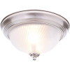 Hampton Bay 11 In. 2-Light Brushed Nickel Flush Mount With Frosted Swirl Glass Shade