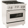 Zline Kitchen And Bath Zline 30 In. 4.0 Cu. Ft. Range With Gas Stove And Gas Oven In Durasnow Stainless Steel (Rgs-Sn-30)