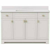 Canberra 49 In. W X 19 In. D Bath Vanity In Vanilla White With Cultured Marble Vanity Top In White With White Basin