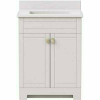 Canberra 25 In. W X 19 In. D Bath Vanity In Vanilla White With Cultured Marble Vanity Top In White With White Basin