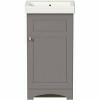 Inverness 17.5 In. W X 13.5 In. D Bath Vanity In Gray Slate W/ Porcelain Rectangular Vanity Top In White W/ White Basin