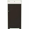 17.5 In. W X 13.5 In. D Bath Vanity In Dark Chestnut With Porcelain Rectangular Vanity Top In White With White Basin