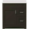 Magickwoods Brixton 30 In. W X 18 In. D Bath Vanity Cabinet In Dark Chestnut With Right Hand Side Drawers