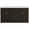 Magickwoods Brixton 60 In. W X 21 In. D Double Bowl Bath Vanity Cabinet In Dark Chestnut