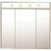 Magickwoods Vista 36 In. X 33.9 In. Surface Mount Medicine Cabinet With Frameless Tri-View Mirror