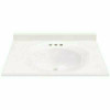 Magickwoods 31 In. W X 19 In. D Cultured Marble Oval Recessed Single Basin Vanity Top In White With White Basin