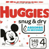 Huggies Snug & Dry Diapers, Size 4,148 Ct