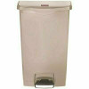 Rubbermaid Commercial Products Slim Jim Step-On 18 Gal. Beige Plastic Front Step Trash Can