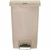 Rubbermaid Commercial Products Slim Jim Step-On 13 Gal. Beige Plastic Front Step Trash Can